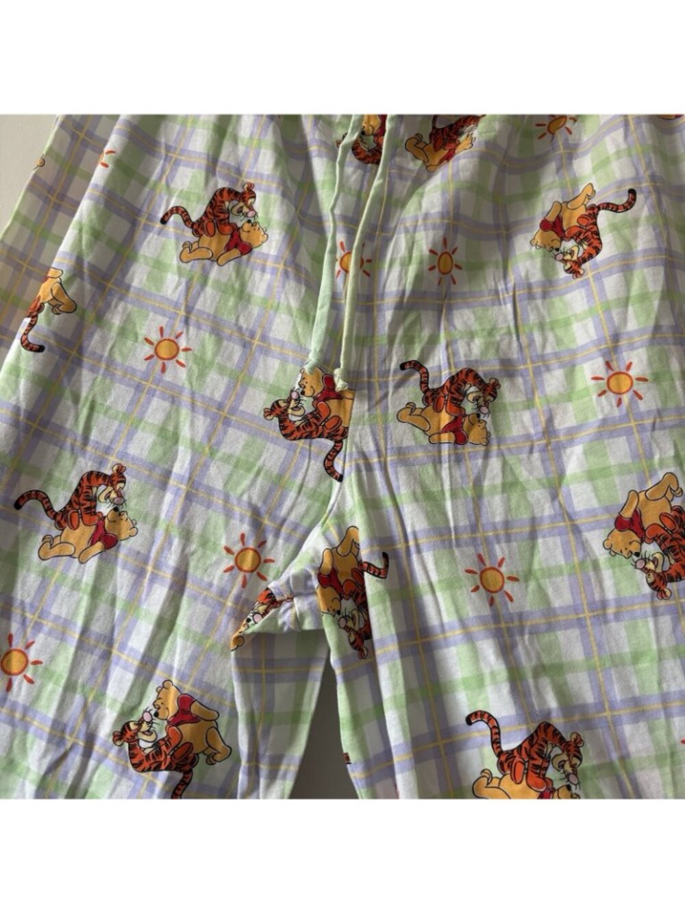 Vintage Winnie The Pooh & Tigger Pajama Pants Plaid Women’s XL Cotton Loungewear - Picture 13 of 16